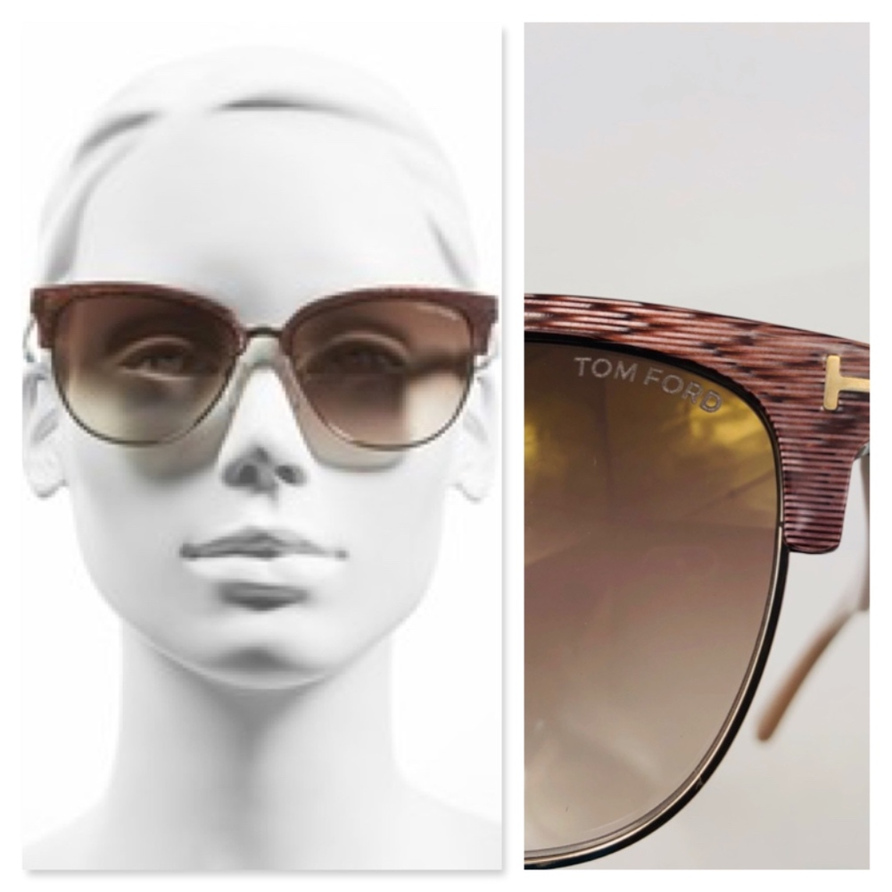 New TOM FORD Fany Brown Cat Eye Sunglasses - Picture 9 of 16